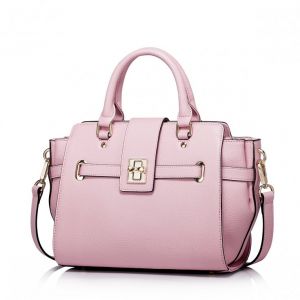 Elegancka damska torebka z naturalnej skóry Różowa