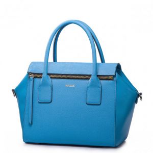 Modna torebka skórzana Niebieska